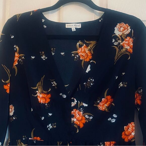 Moon River Floral Kimono Open Dress - Picture 8 of 12